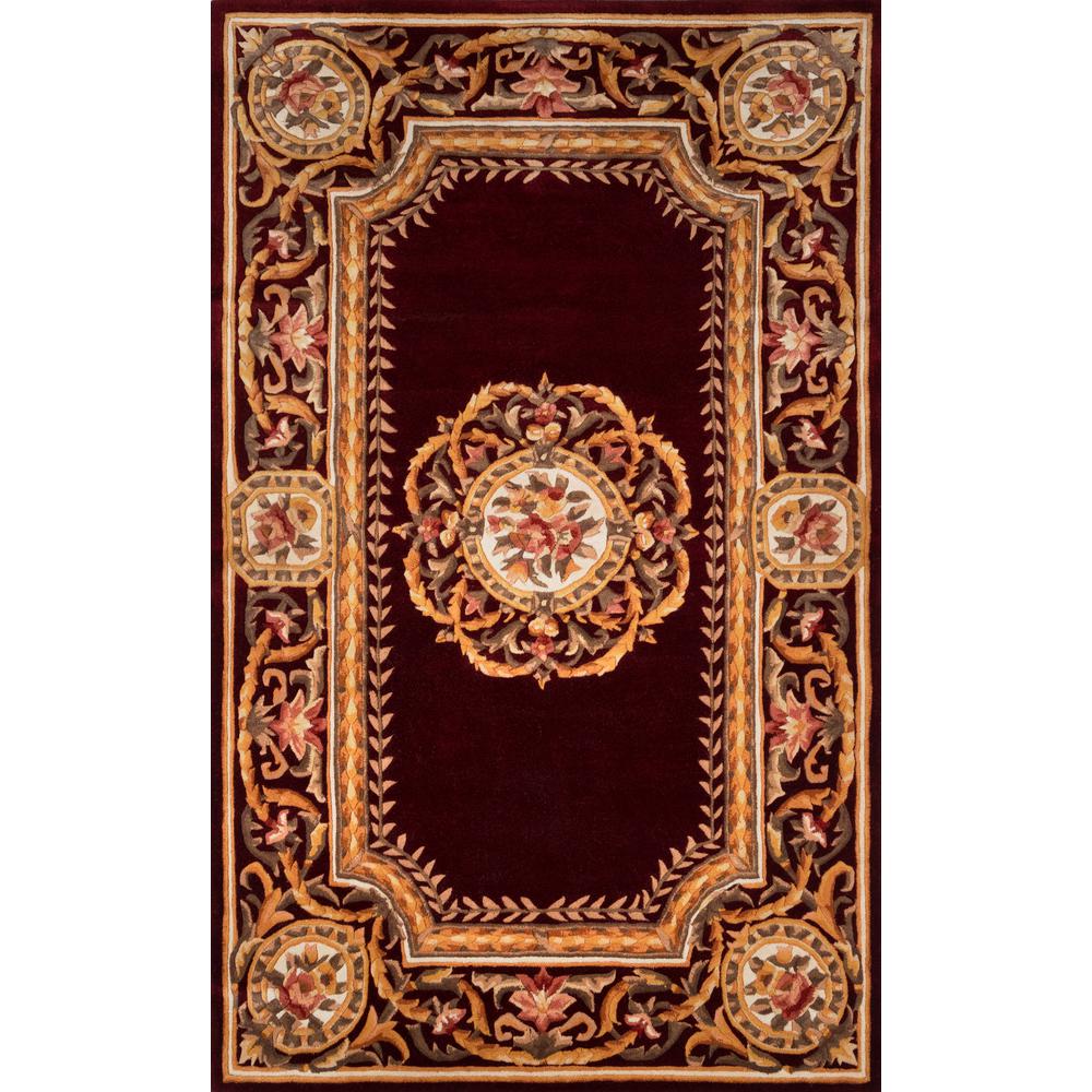 Transitional Rectangle Area Rug, Burgundy, 3'6" X 5'6"