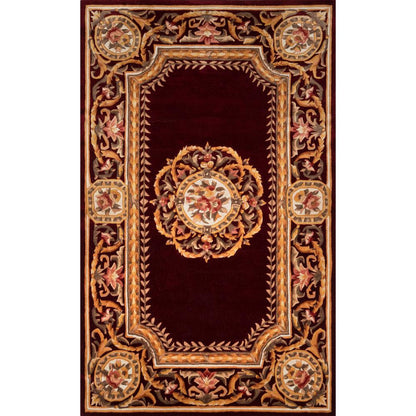 Transitional Rectangle Area Rug, Burgundy, 3'6" X 5'6"