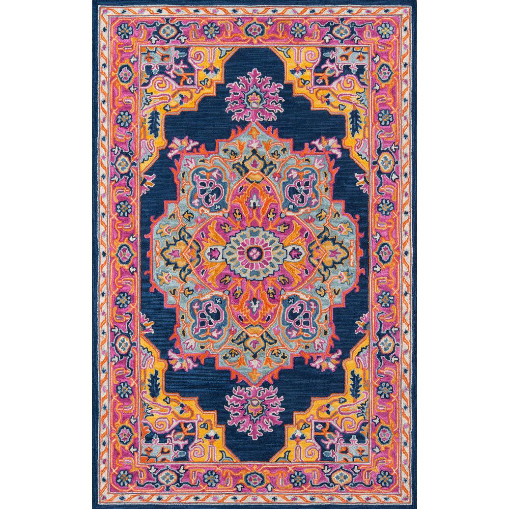 Traditional Rectangle Area Rug, Navy, 3' X 5'