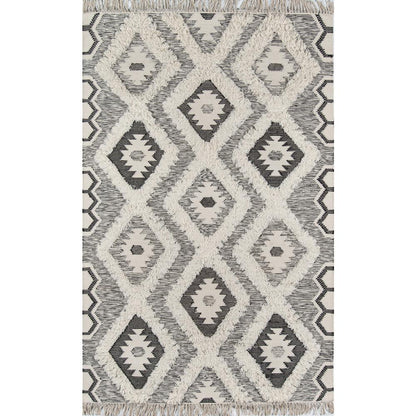 Contemporary Rectangle Area Rug, Black, 3' X 5'