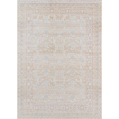 Traditional Rectangle Area Rug, Blue, 4' X 6'
