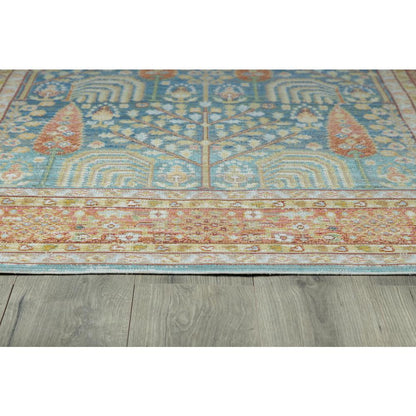Traditional Rectangle Area Rug, Blue, 4' X 6'