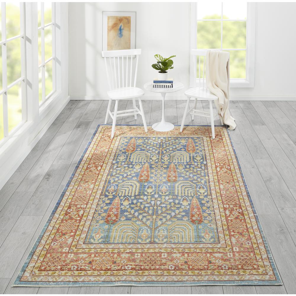 Traditional Rectangle Area Rug, Blue, 4' X 6'
