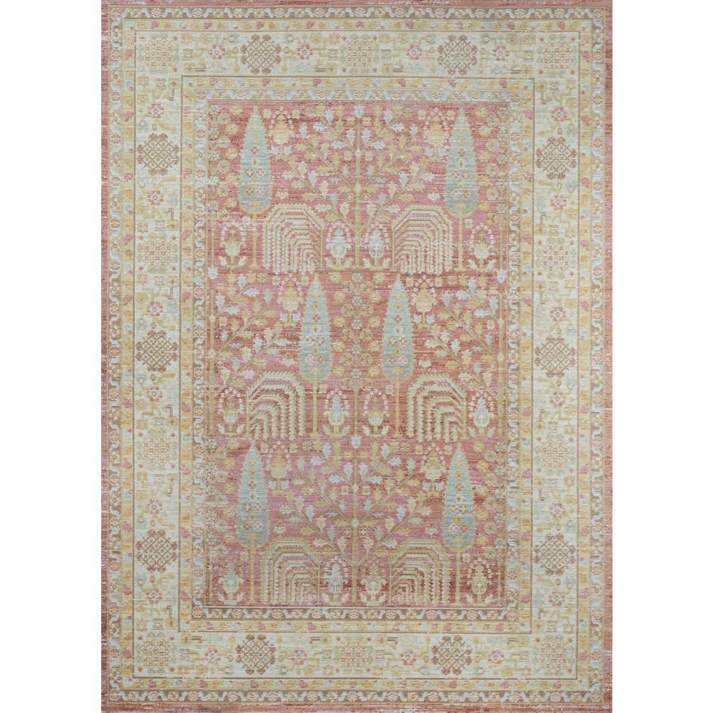 Traditional Rectangle Area Rug, Pink, 4' X 6'