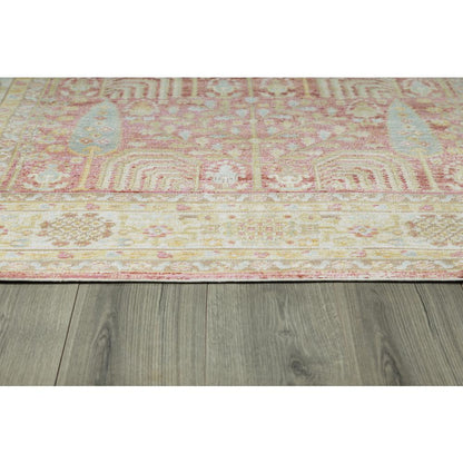 Traditional Rectangle Area Rug, Pink, 4' X 6'
