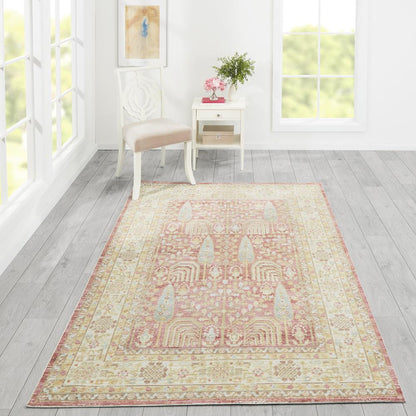 Traditional Rectangle Area Rug, Pink, 4' X 6'
