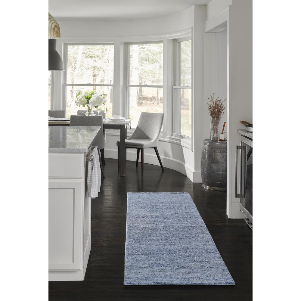 Contemporary Runner Area Rug, Denim, 2'3" X 8' Runner
