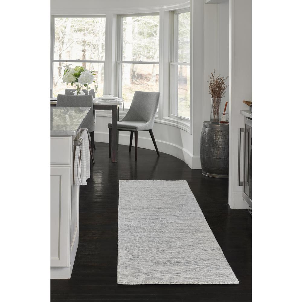 Contemporary Runner Area Rug, Light Grey, 2'3" X 8' Runner