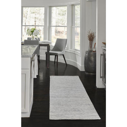 Contemporary Runner Area Rug, Light Grey, 2'3" X 8' Runner