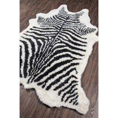 Contemporary Rectangle Area Rug, Black, 7'6" X 9'6"