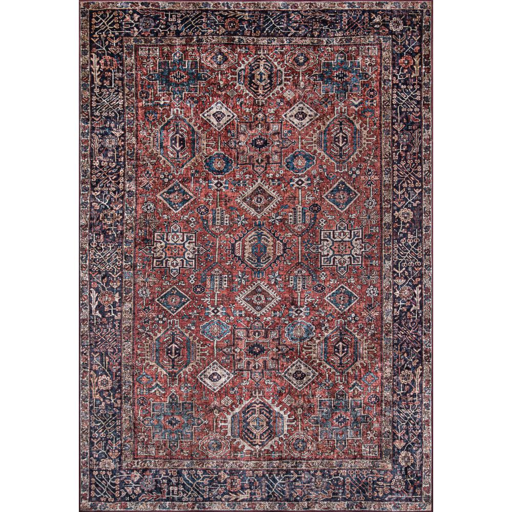 Traditional Rectangle Area Rug, Rust, 3'6" X 5'6"