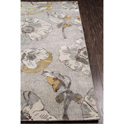 Casual Rectangle Area Rug, Grey, 3'11" X 5'7"