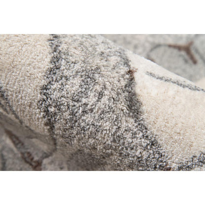 Casual Rectangle Area Rug, Grey, 3'11" X 5'7"