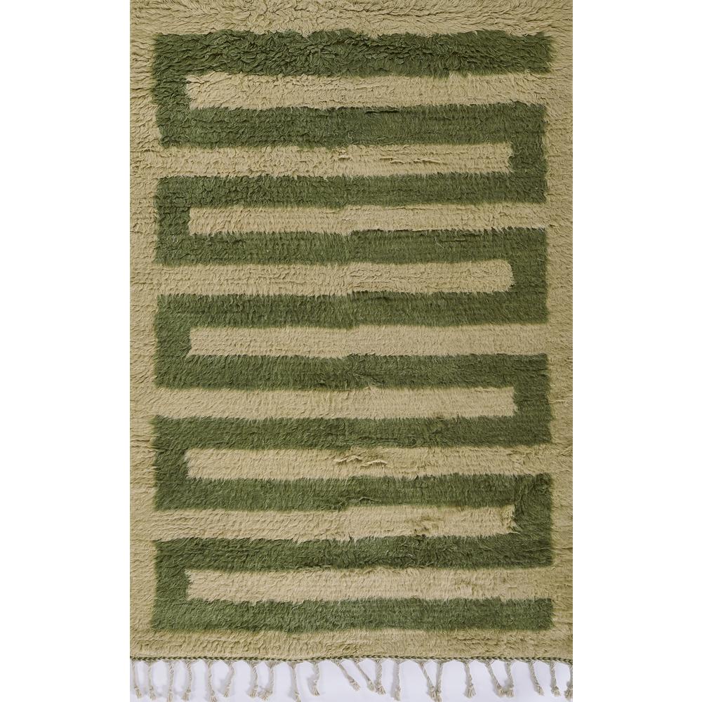 Contemporary Runner Area Rug, Green, 2'6" X 8' Runner