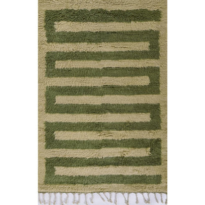 Contemporary Runner Area Rug, Green, 2'6" X 8' Runner