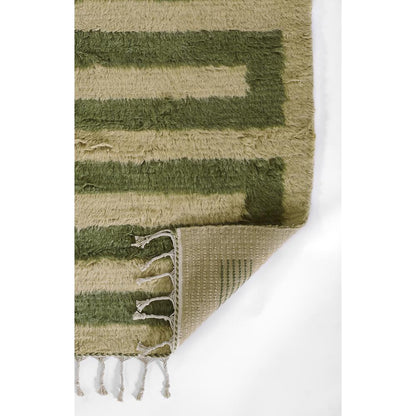 Contemporary Runner Area Rug, Green, 2'6" X 8' Runner