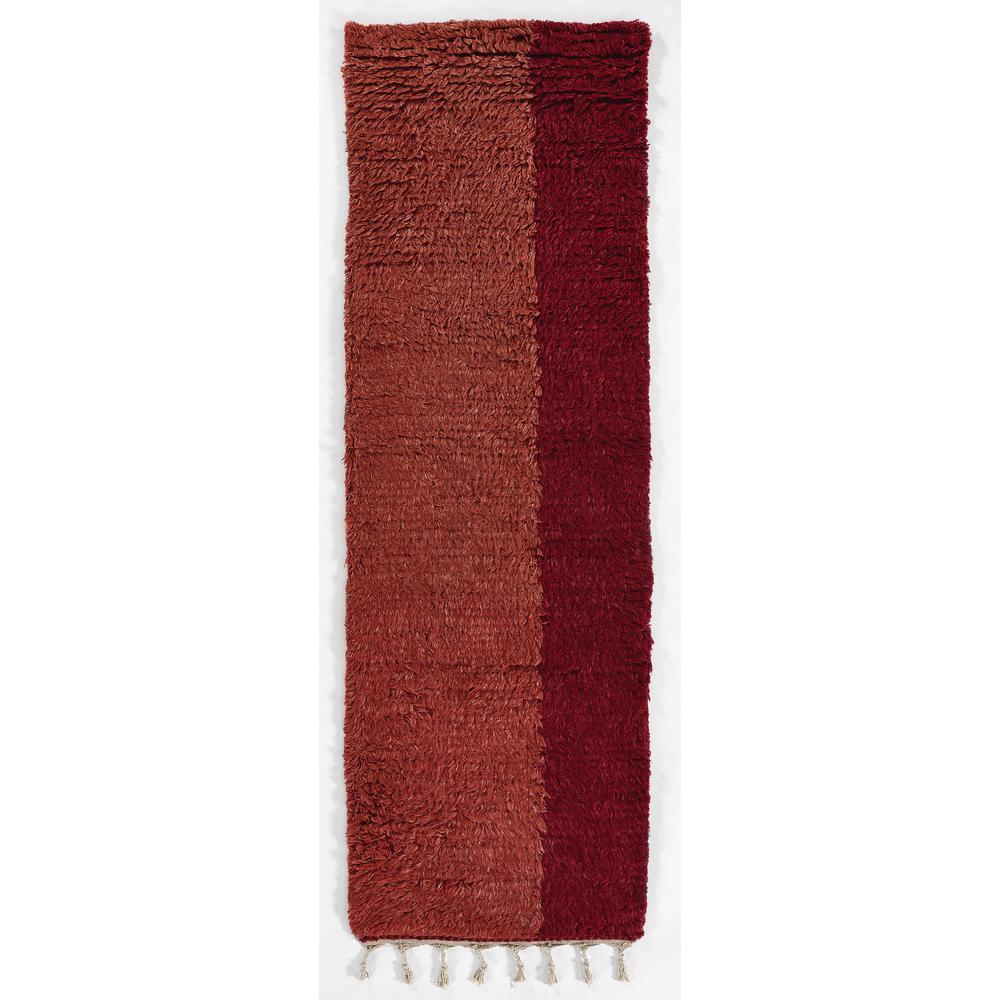 Contemporary Runner Area Rug, Red, 2'6" X 8' Runner