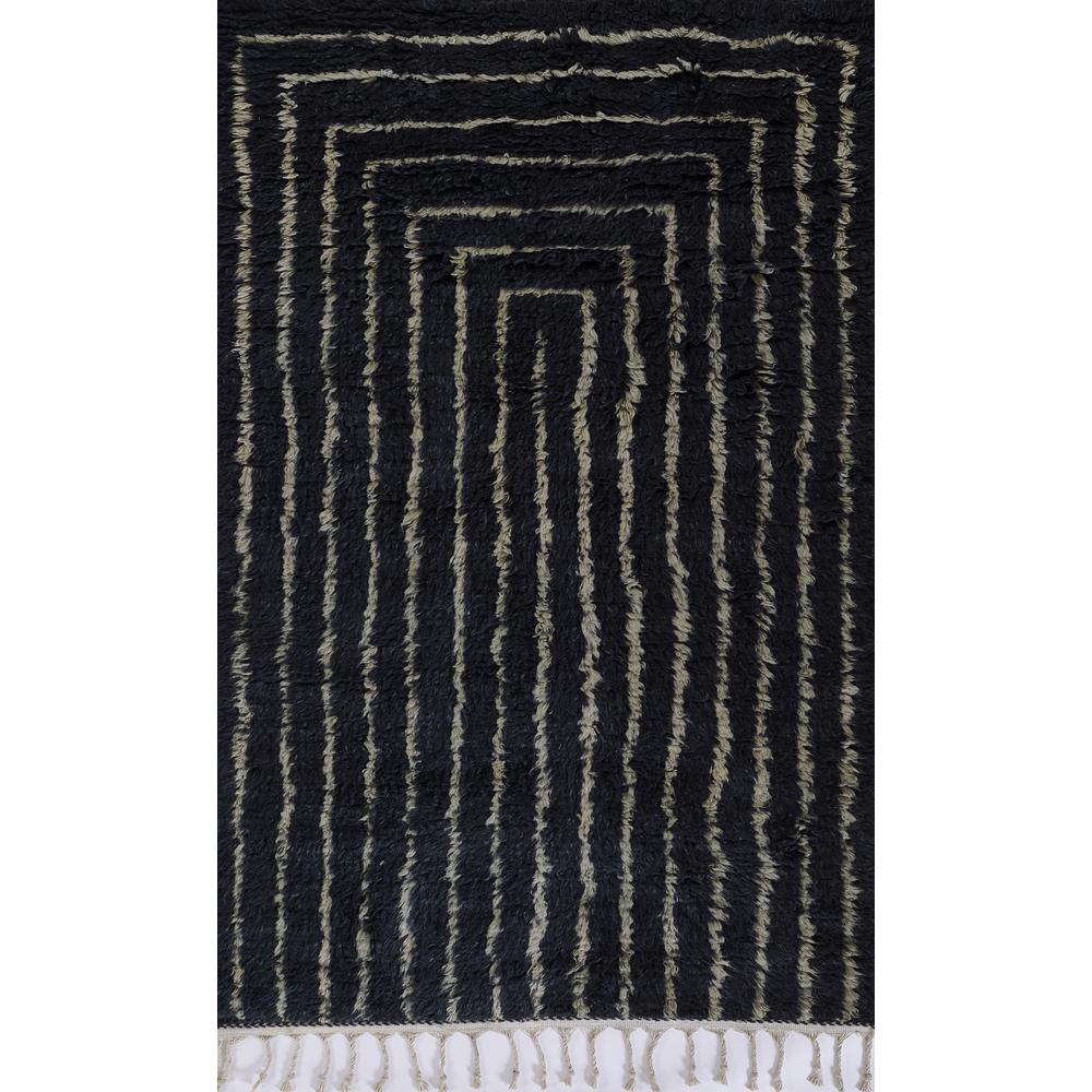 Contemporary Runner Area Rug, Navy, 2'6" X 8' Runner