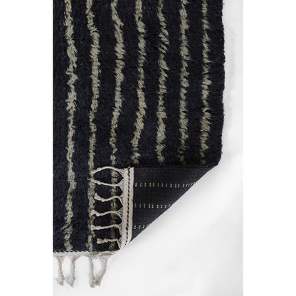 Contemporary Runner Area Rug, Navy, 2'6" X 8' Runner