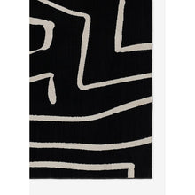 Contemporary Rectangle Area Rug, Black, 3'11" X 5'7"