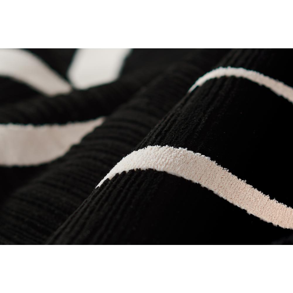 Contemporary Rectangle Area Rug, Black, 3'11" X 5'7"