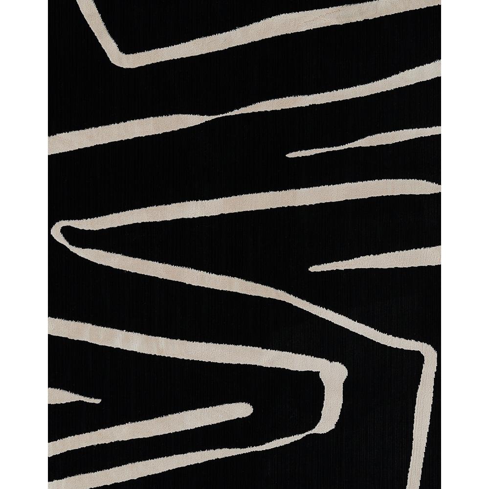 Contemporary Rectangle Area Rug, Black, 3'11" X 5'7"