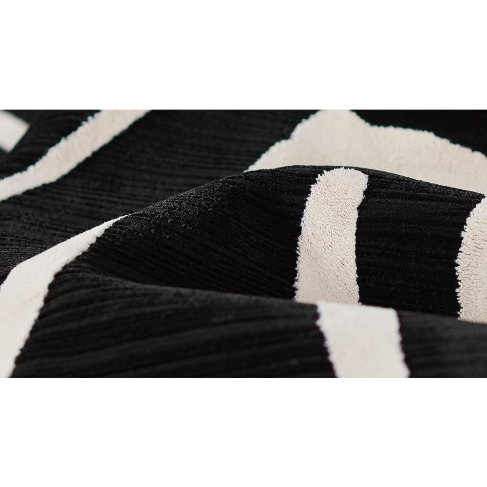Contemporary Rectangle Area Rug, Black, 3'11" X 5'7"