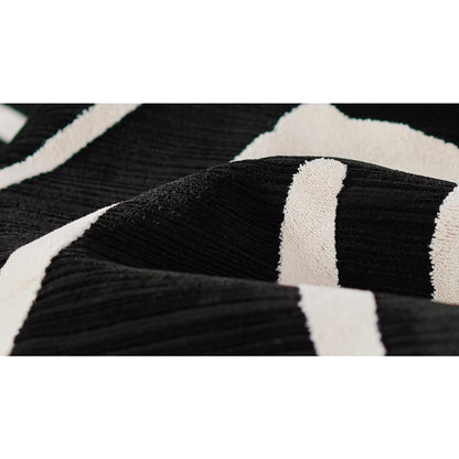 Contemporary Rectangle Area Rug, Black, 3'11" X 5'7"