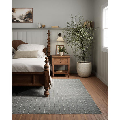 Contemporary Rectangle Area Rug, Blue, 3'6" X 5'6"