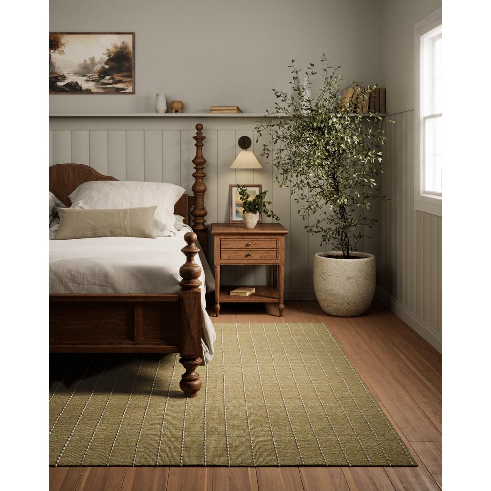 Contemporary Rectangle Area Rug, Green, 3'6" X 5'6"