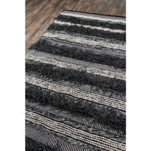 Contemporary Rectangle Area Rug, Black, 5' X 7'6"
