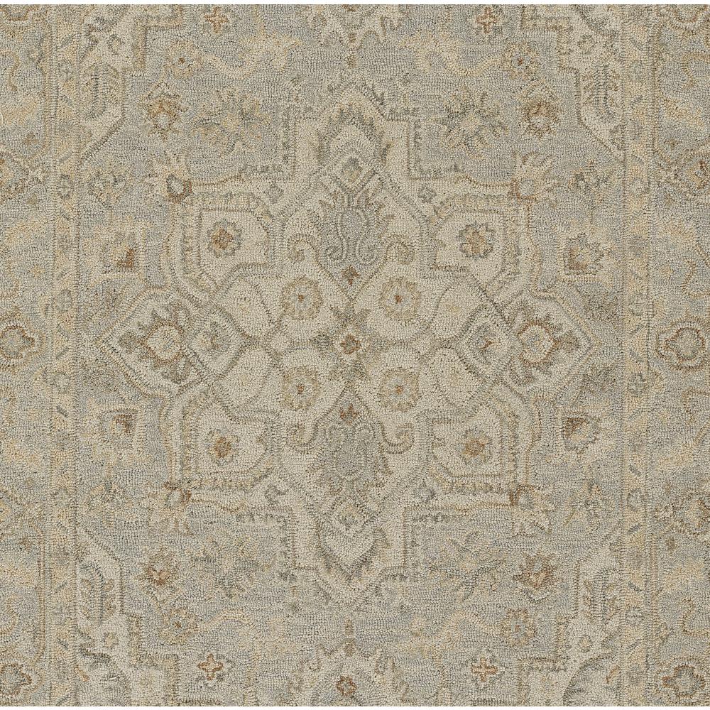 Traditional Rectangle Area Rug, Light Blue, 5' X 8'