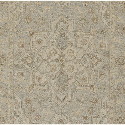 Traditional Rectangle Area Rug, Light Blue, 5' X 8'