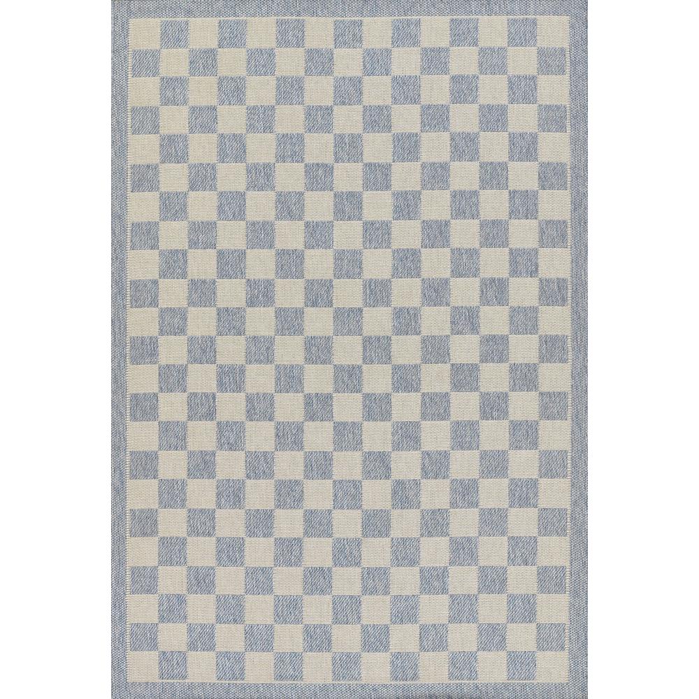 Contemporary Rectangle Area Rug, Blue, 5'3" X 7'