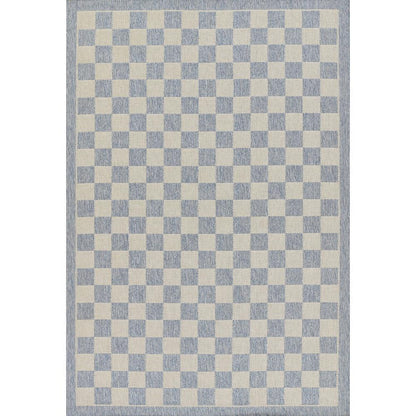 Contemporary Rectangle Area Rug, Blue, 5'3" X 7'