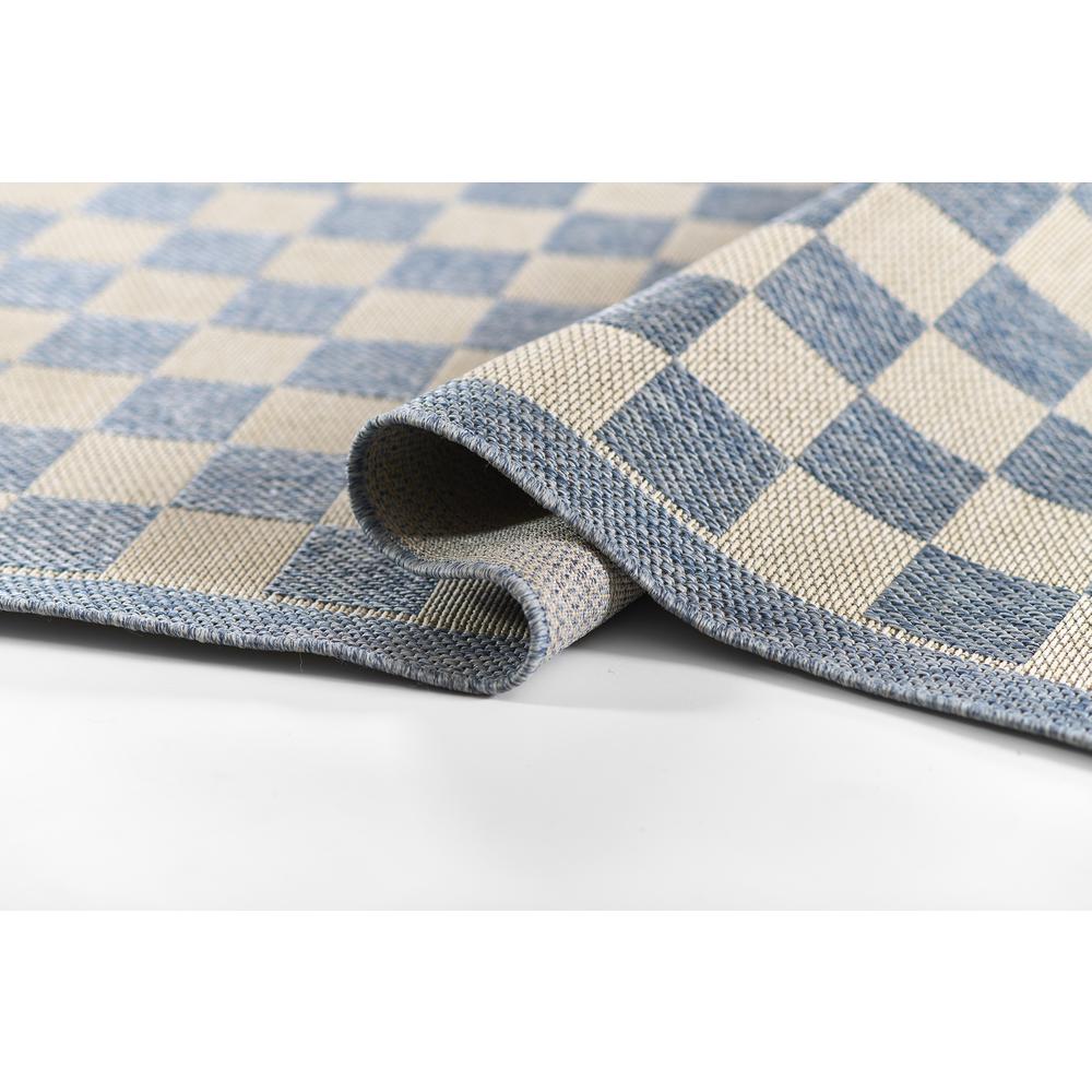Contemporary Rectangle Area Rug, Blue, 5'3" X 7'