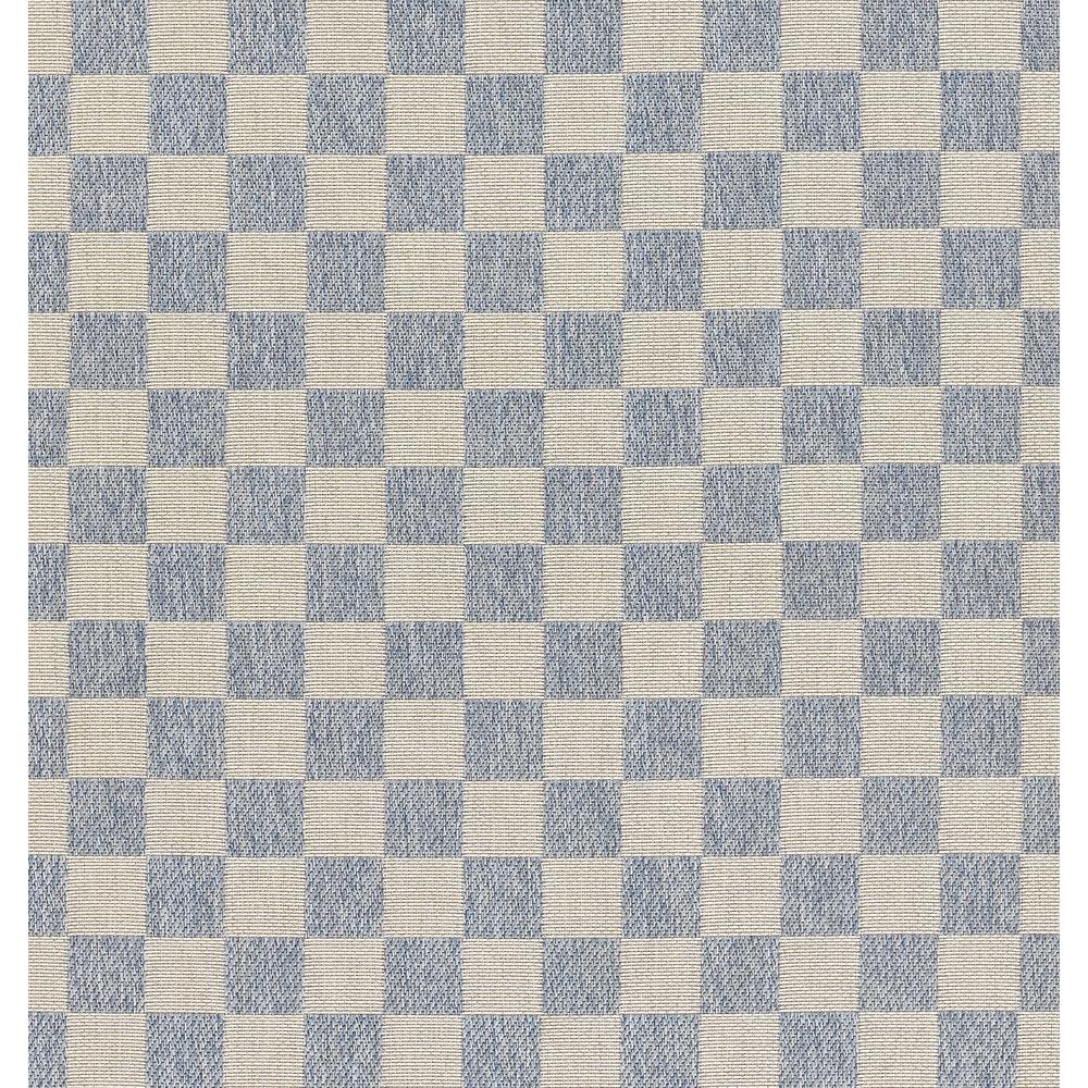 Contemporary Rectangle Area Rug, Blue, 5'3" X 7'