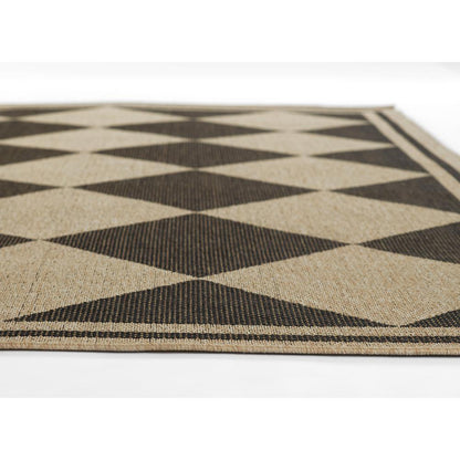 Contemporary Rectangle Area Rug, Black, 5'3" X 7'