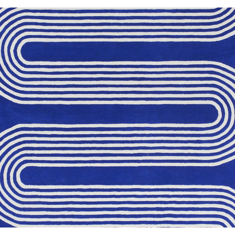 Contemporary Rectangle Area Rug, Cobalt, 3'6" X 5'6"