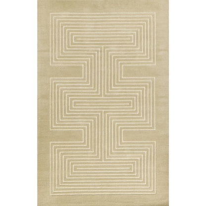 Contemporary Rectangle Area Rug, Beige, 3'6" X 5'6"