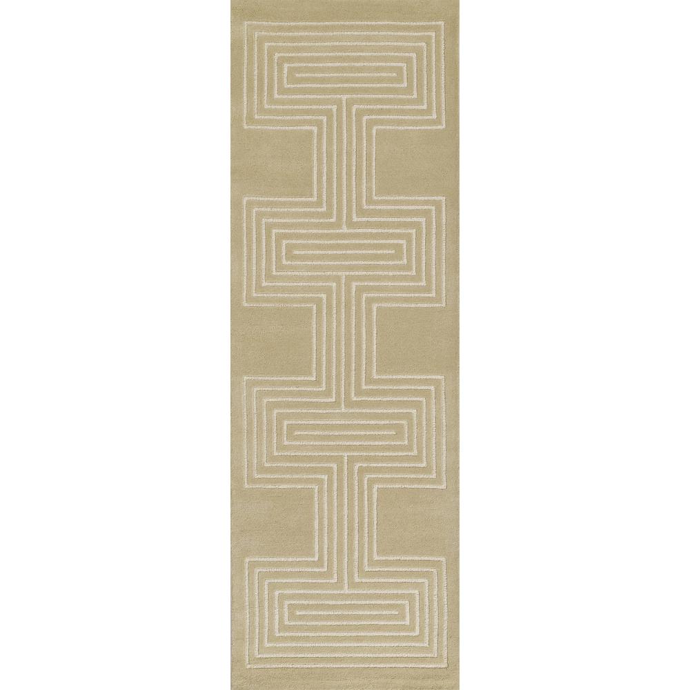 Contemporary Rectangle Area Rug, Beige, 3'6" X 5'6"