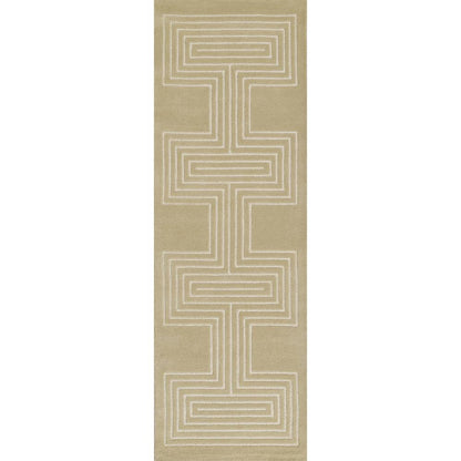 Contemporary Rectangle Area Rug, Beige, 3'6" X 5'6"