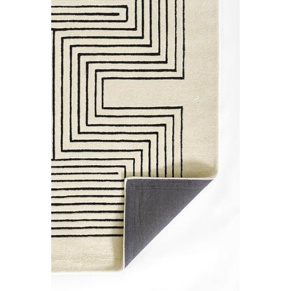 Contemporary Rectangle Area Rug, White, 3'6" X 5'6"