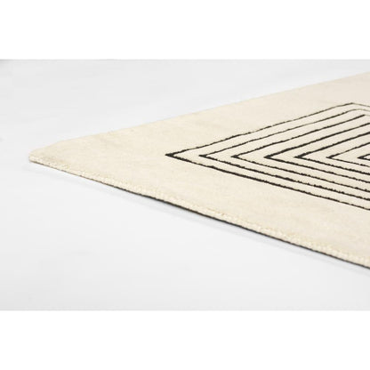 Contemporary Rectangle Area Rug, White, 3'6" X 5'6"