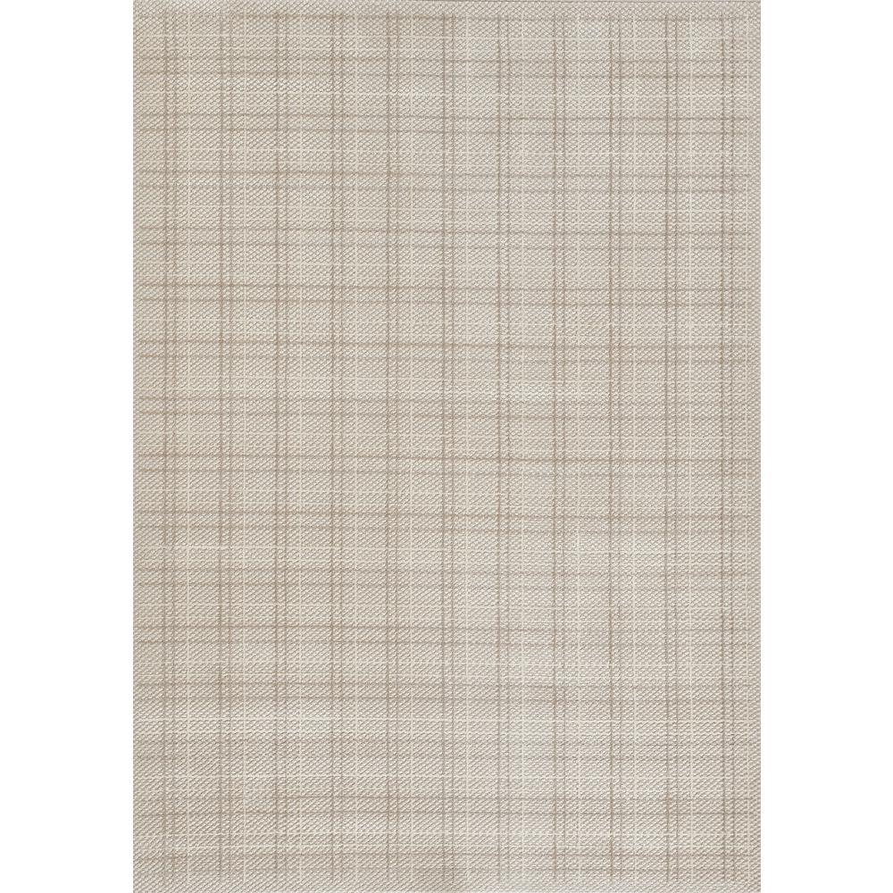 Contemporary Rectangle Area Rug, Beige, 5'3" X 7'6"