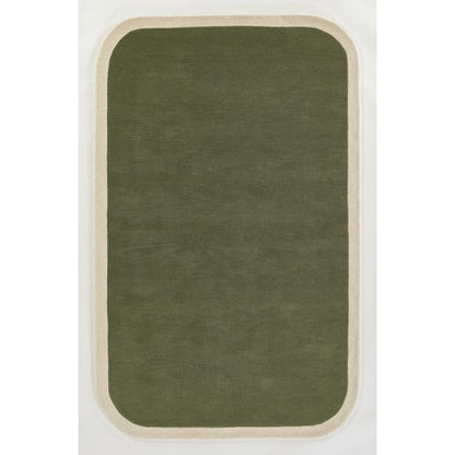 Contemporary Rectangle Area Rug, Green, 3'6" X 5'6"