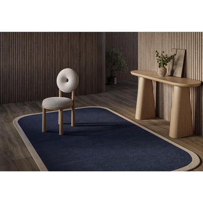 Contemporary Rectangle Area Rug, Navy, 3'6" X 5'6"