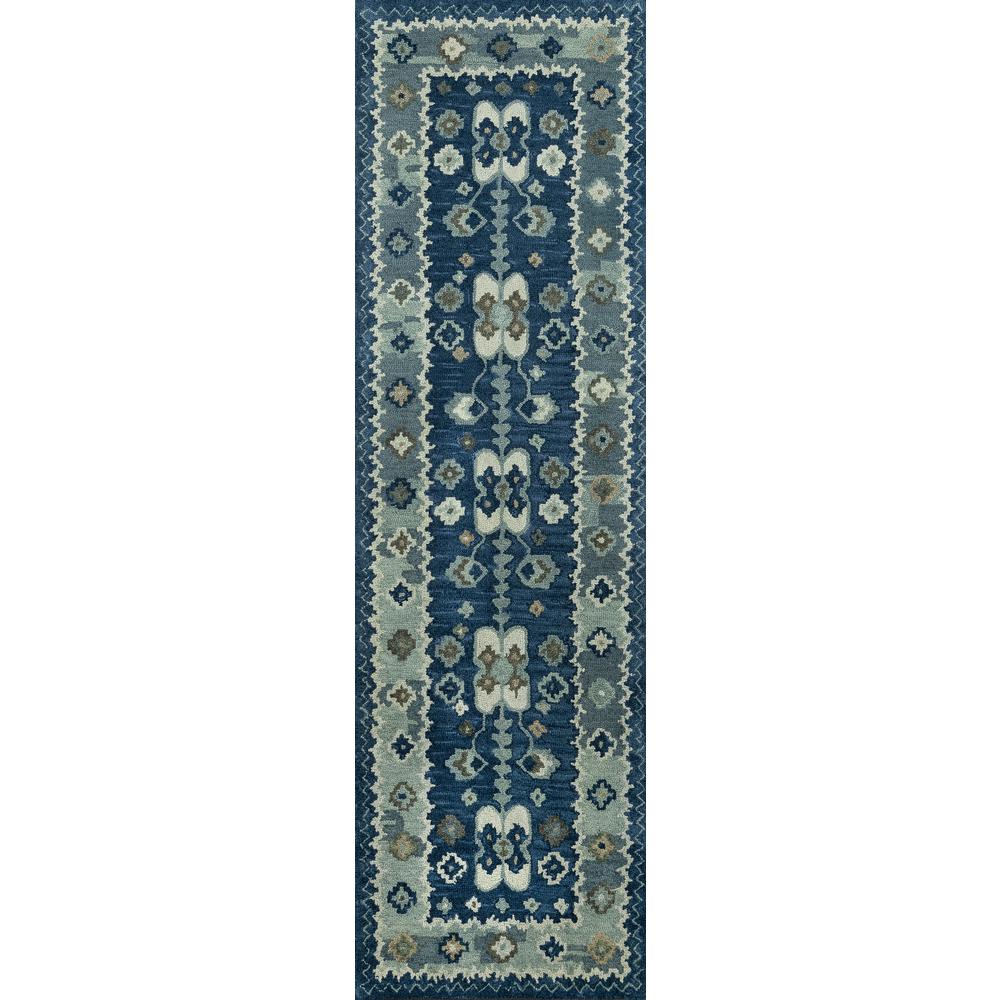 Traditional Rectangle Area Rug, Blue, 3'6" X 5'6"