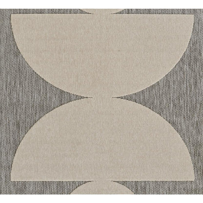 Contemporary Rectangle Area Rug, Grey, 5'3" X 7'6"
