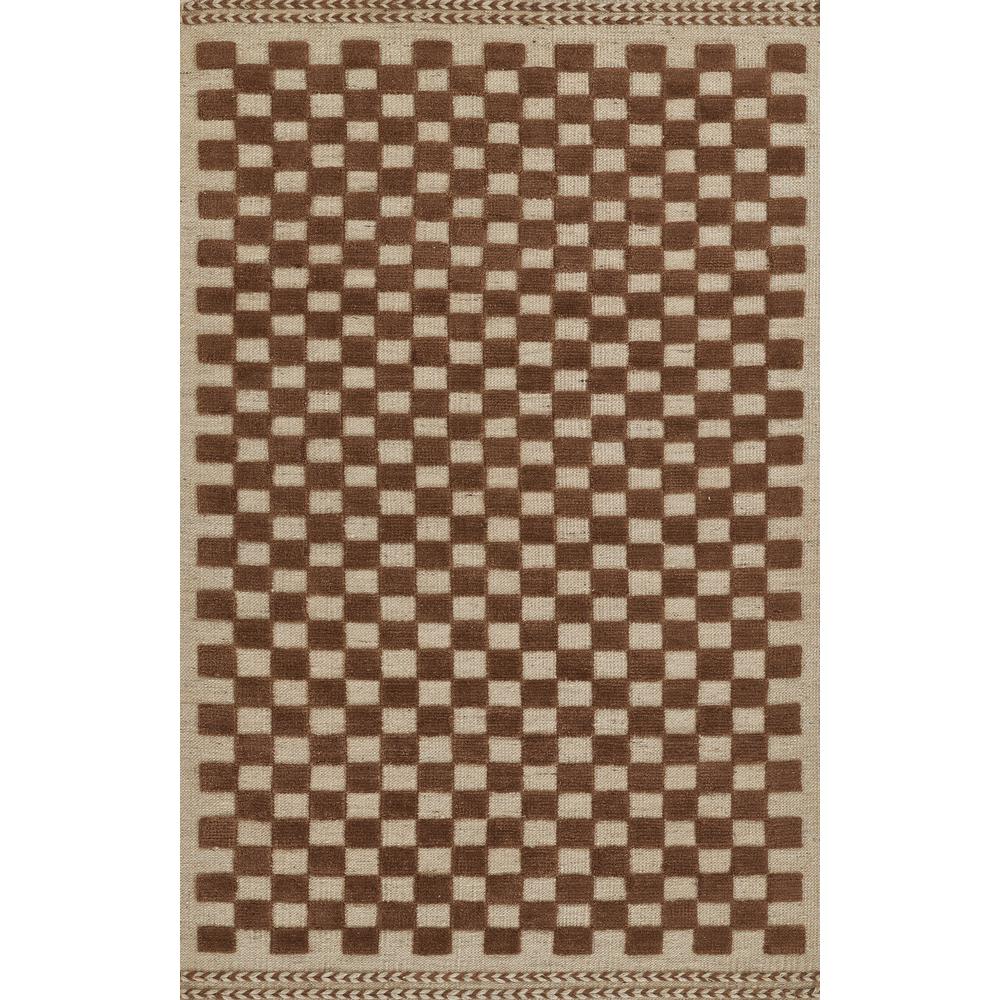 Contemporary Runner Area Rug, Brown, 2'6" X 8' Runner